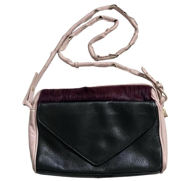 Pour La Victoire Handbags - Pour la Victoire Purse Black Cream Leather Crossbody Handbag Retro Casual